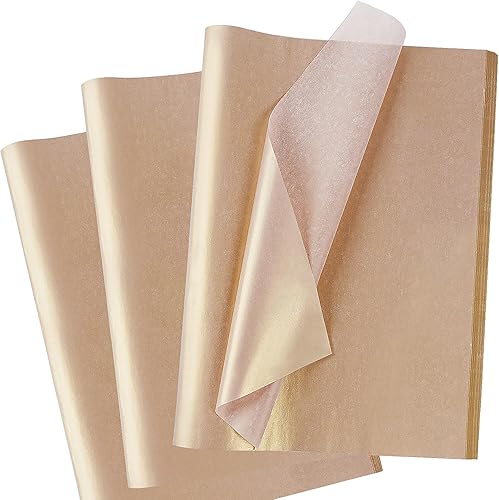Papel de seda metálico de oro rosa, 60 hojas de papel de seda de oro rosa brillante para bolsas de regalo, manualidades, envoltura de regalos,