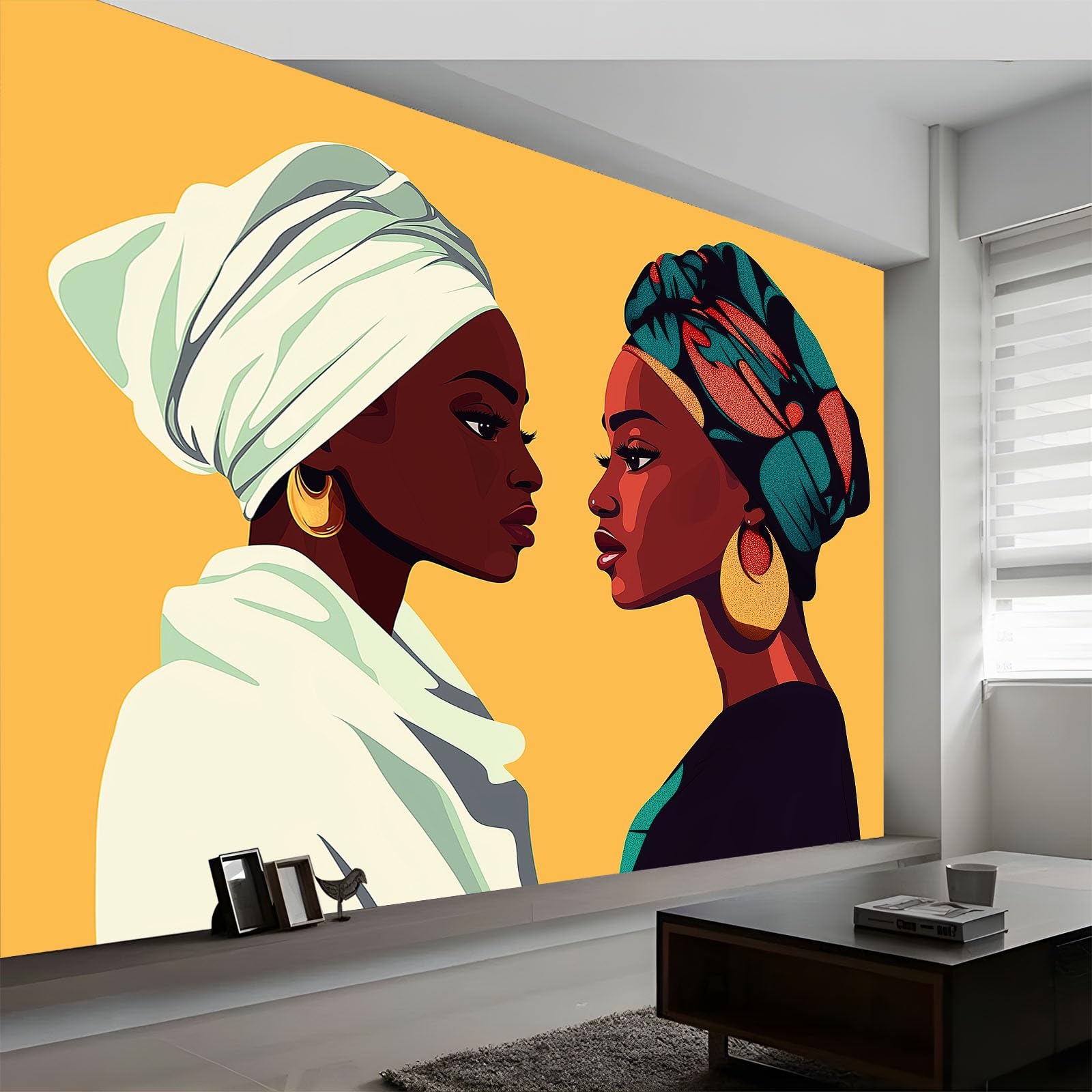 Générique Poster Geant Mural 3D, Rétro Traditionnel Panoramique Peinture Murale Interieur Femme De Bande Dessinée pour Salon Chambre à Coucher D'Enfant Maison Décoration Murale Poster 250 x 175 cm