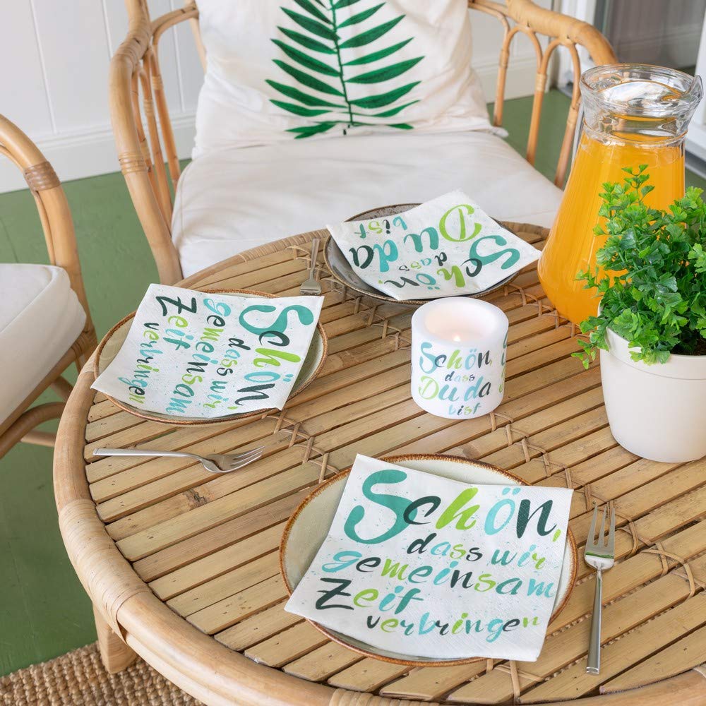 20serviettes Mundabwischtuch Proverbes Anniversaire Baptême 33x 33cm