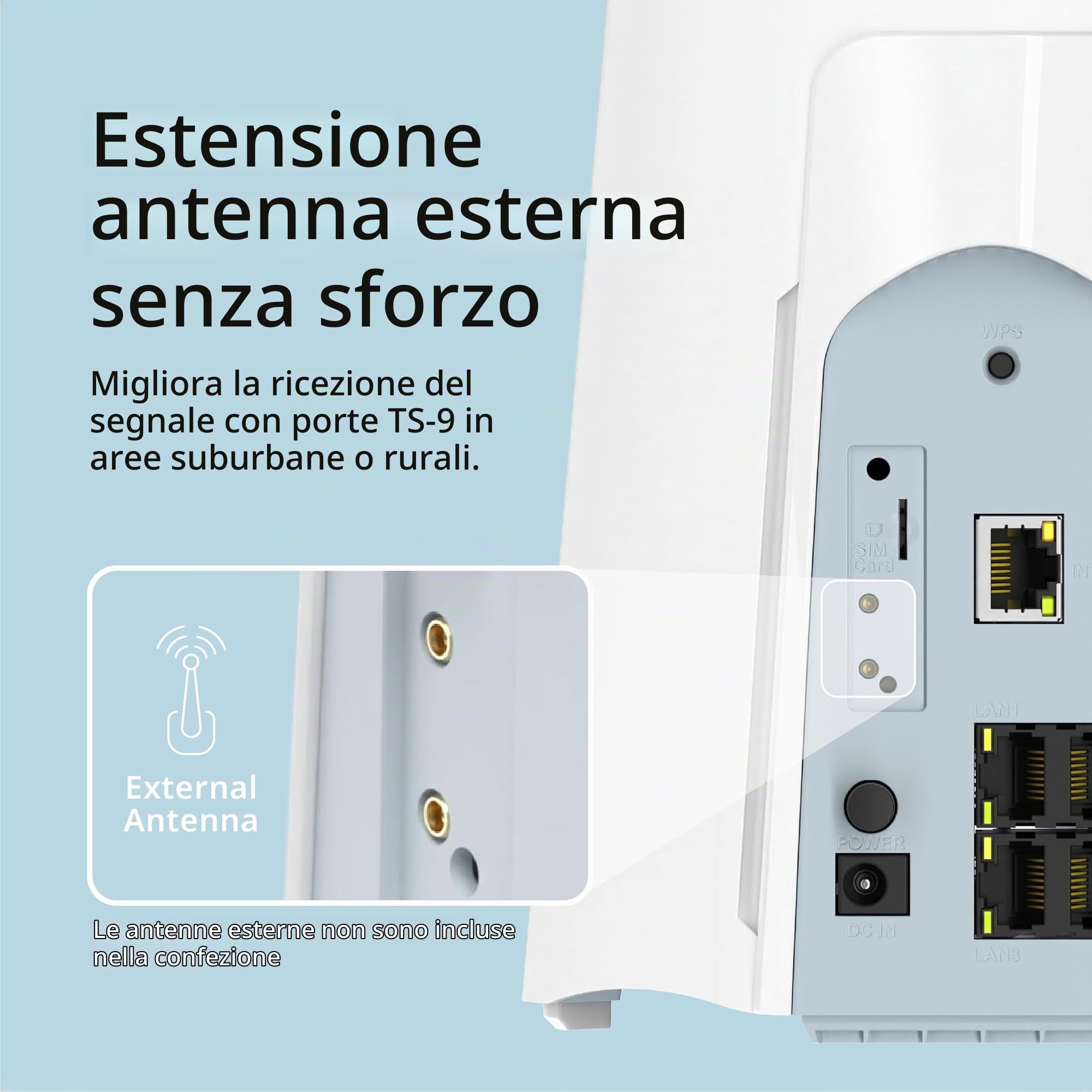 D-Link G572 Router 5G NR BE7200 Wi-Fi 7 – Ultra-veloce 5G 7,01 Gbps, Wi-Fi 7 7200 Mbps, Porta WAN 2.5G, Auto-WAN Failover, Supporto antenne TS-9, Configurazione semplice con app Falcon