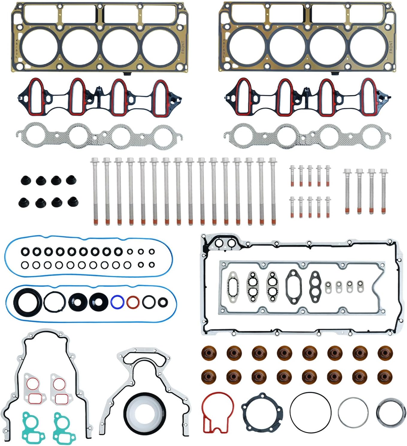 Full Cylinder 5.3 Head Gasket Set with Bolts ES72173, Replacement for 2002-2011 Chevy Silverado Tahoe Suburban GMC Sierra Yukon Buick Cadillac 4.8 5.3L