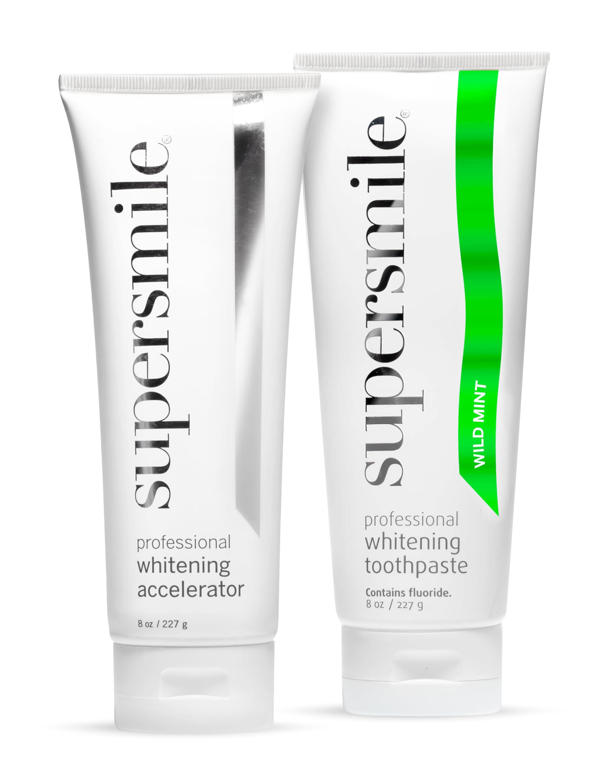 Supersmile Whitening System with Fluoride Professional Grade 2-Step Whitening Toothpaste and Accelerator Whitens Up to 6 Shades 8