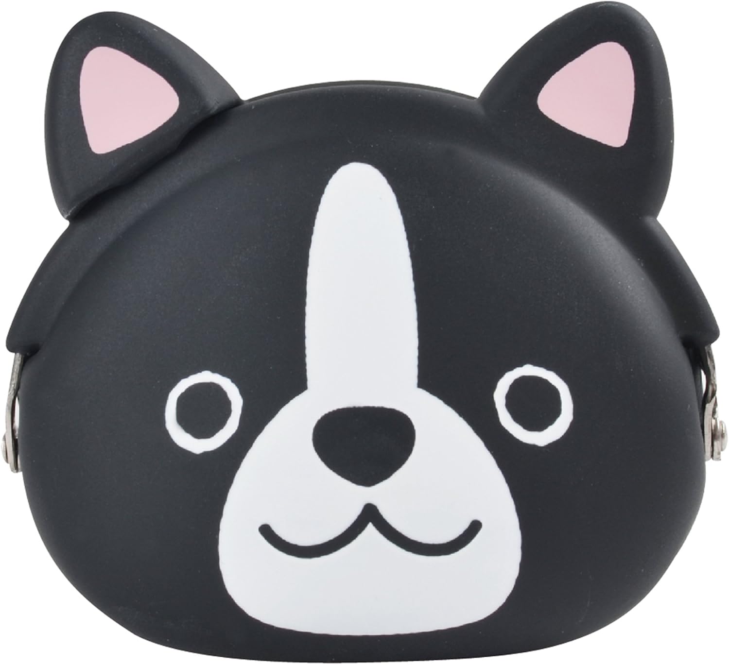 P+G Design Mimi POCHI Friends Silicone Coin Purse, Boston Terrier - Cute Change Pouch for Money, Makeup and Hair Accessories - Authentic Japanese Design