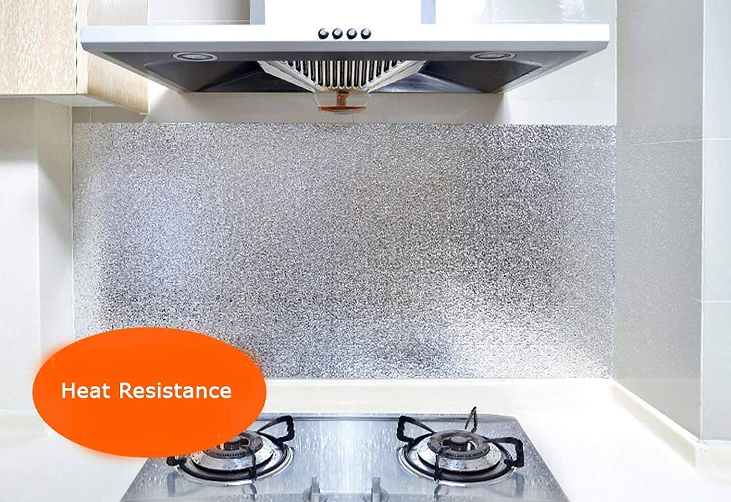 Skyzone Kitchen Backsplash Oil Proof Sticker Wallpaper Self-Adhesive Under Sink Mat Kitchen Cabinet Drawer Shelf Liner Aluminum Foil Sticker 3