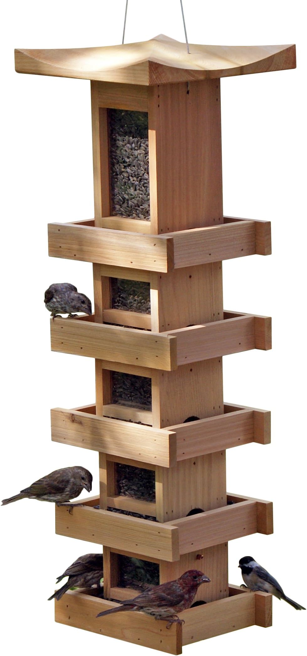 Pagoda Bird Feeder 5-Level Tall, Cedar