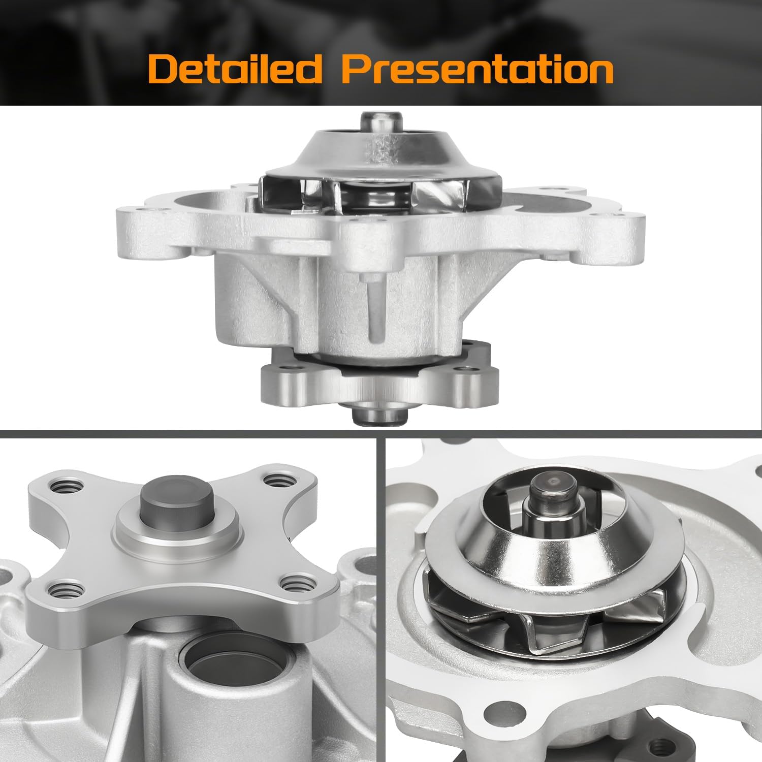 BRTEC Professional Water Pump Kit for Chevy Impala 2006-2011, Malibu 2007-2010, Monte Carlo Uplander; for Buick Lucerne Terraza Saturn Aura XE Relay Vue Pontiac G6 Montana AW6020