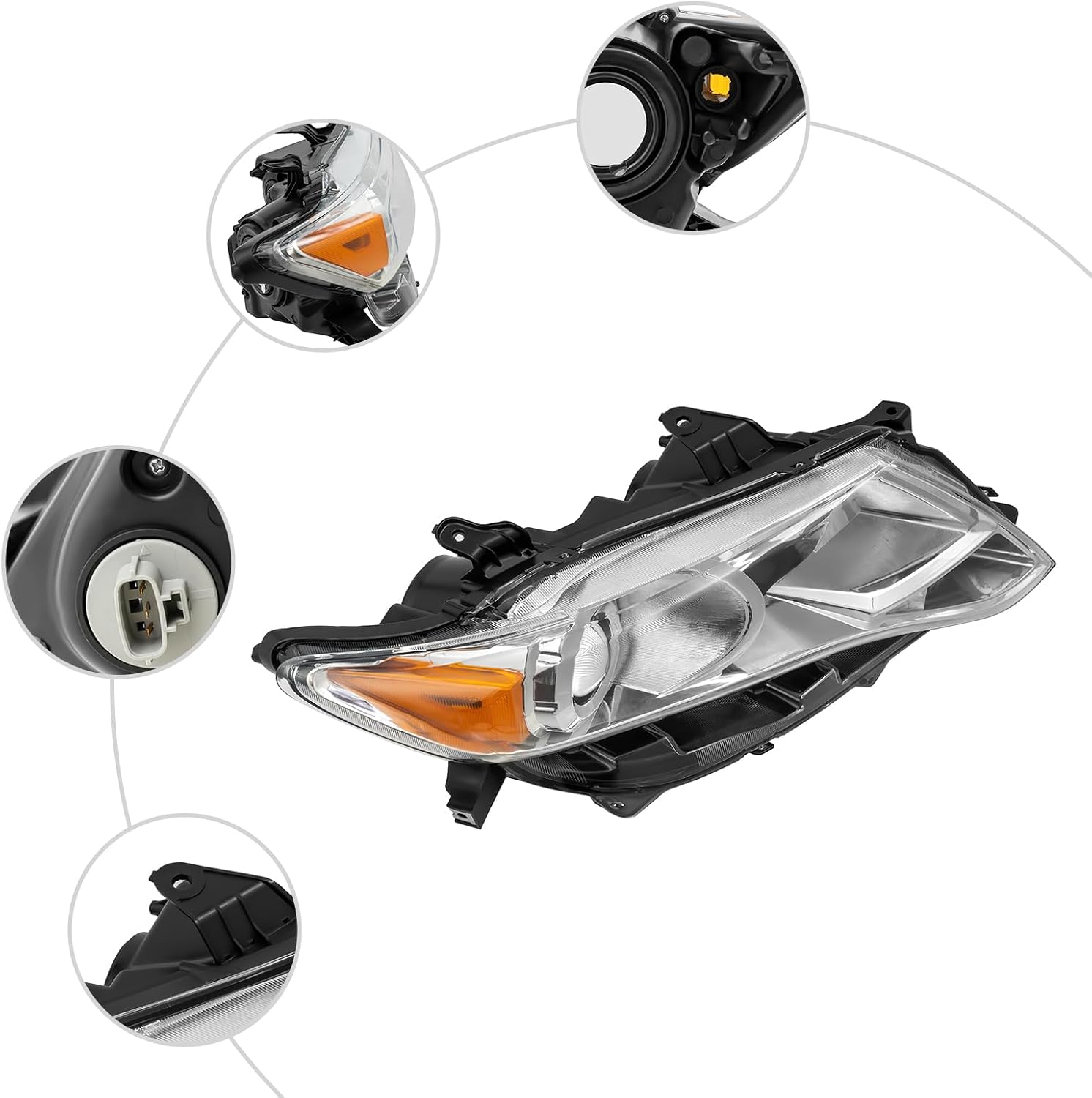 Halogen Headlight Assembly for 2009-2016 Toyota Venza Base/LE/XLE(NOT FOR Limited/Wagon Models) Front Head Light OEM 81110-0T020, 811100T020, TO2503189, 114-50931R, Right Passenger Side