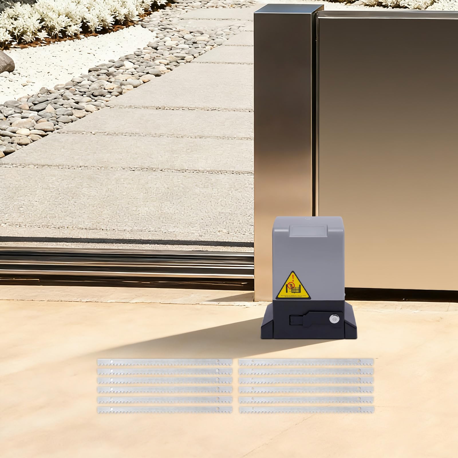Actionneur de portail coulissant électrique, capacité de charge 800 kg, avec télécommande et fonction de fermeture automatique, convient pour jardins, maisons et espaces commerciaux
