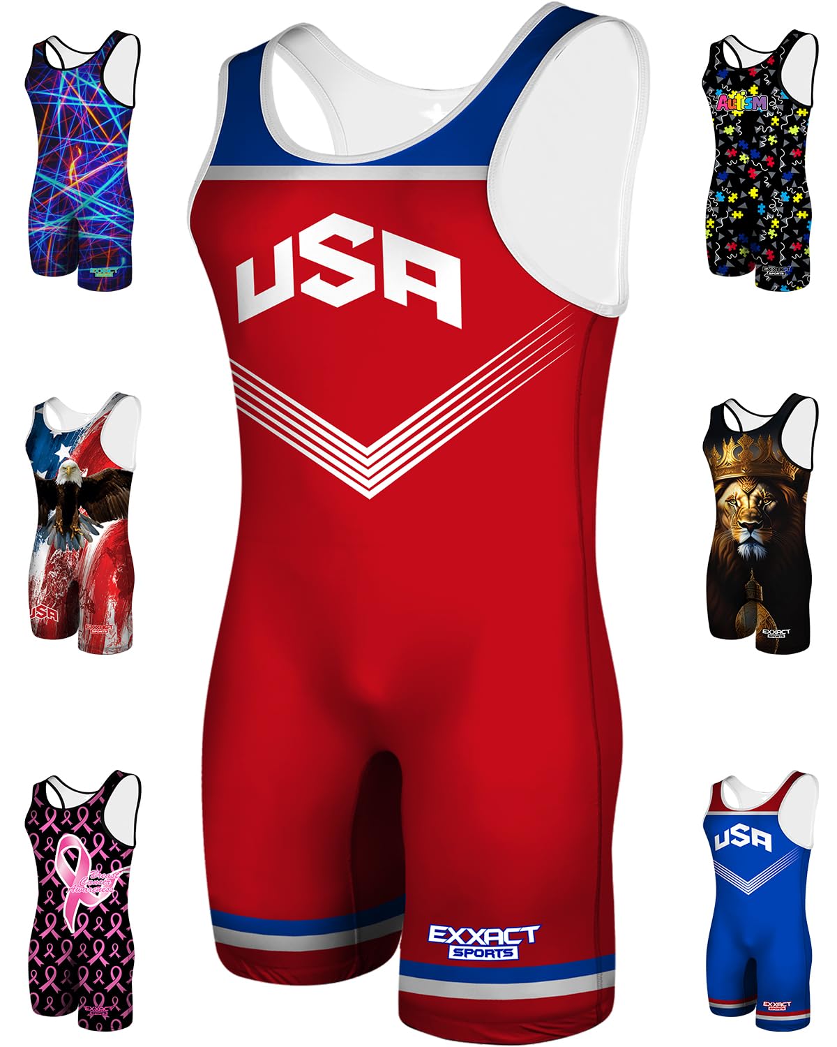 Buy Exxact Sports Sublimated Wrestling Singlet for MMA, Powerlifting