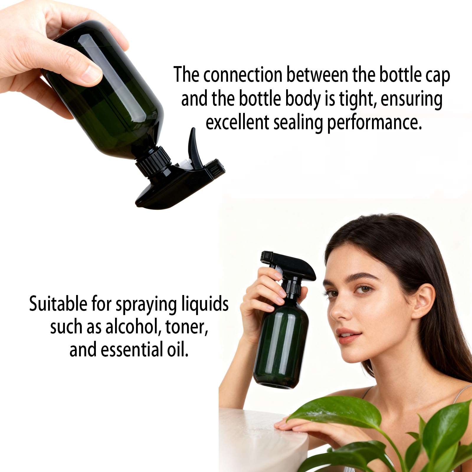 3 Pz Spruzzino Nebulizzatore Capelli, 500ml Nebulizzatore Acqua, Bottiglia Spray Vuota, Flacone Spray Bottle Spruzzino Capellio, Spruzzatore Giardino, con 3 teste di pompaggio e 1 imbuto (verde)