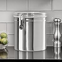 Vista 17 de Frasco hermético Oggi de acero inoxidable con tapa transparente y cierre de sujeción, Plateado