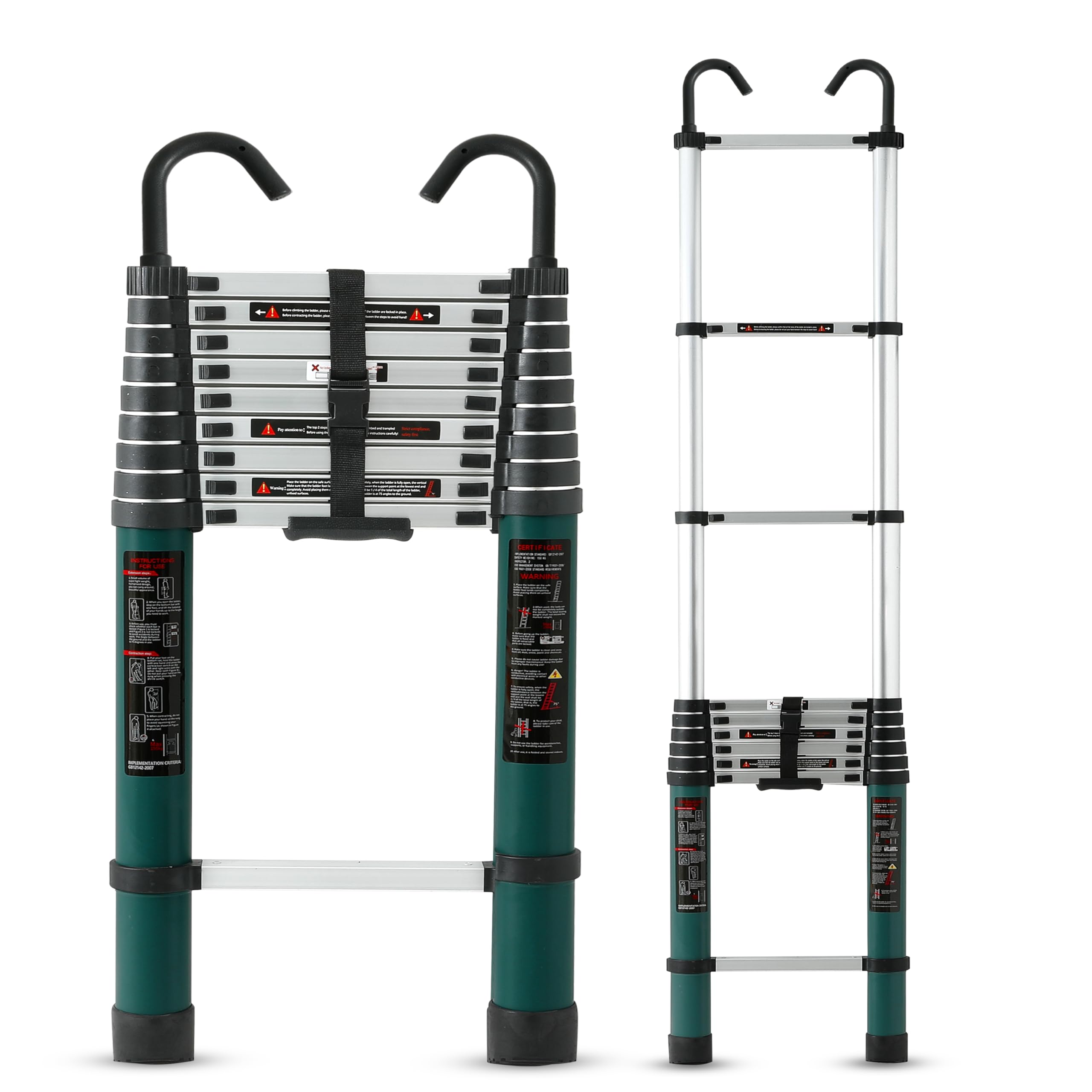 Plantex 3.8m (12.5 ft.) Aluminium Telescopic Ladder/10-Steps Portable Ladder with Removable Hooks/Foldable Multipurpose Collapsible Ladder for Home & Outdoor Use/2 Years of Warranty - (Green) (B0D7CZ9PRY) Amazon Price History, Amazon Price Tracker