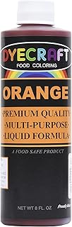 DyeCraft® Orange Food Coloring (LARGE 8 oz Bottle) Odorless, Tasteless, Edible - Perfect for Baking, Cooking, Arts & Craft...