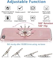 Vista 4 de Soporte para anillo de teléfono, rotación de 360 grados, bonito soporte para anillo de teléfono, agarre de dedo compatible con varios teléfonos