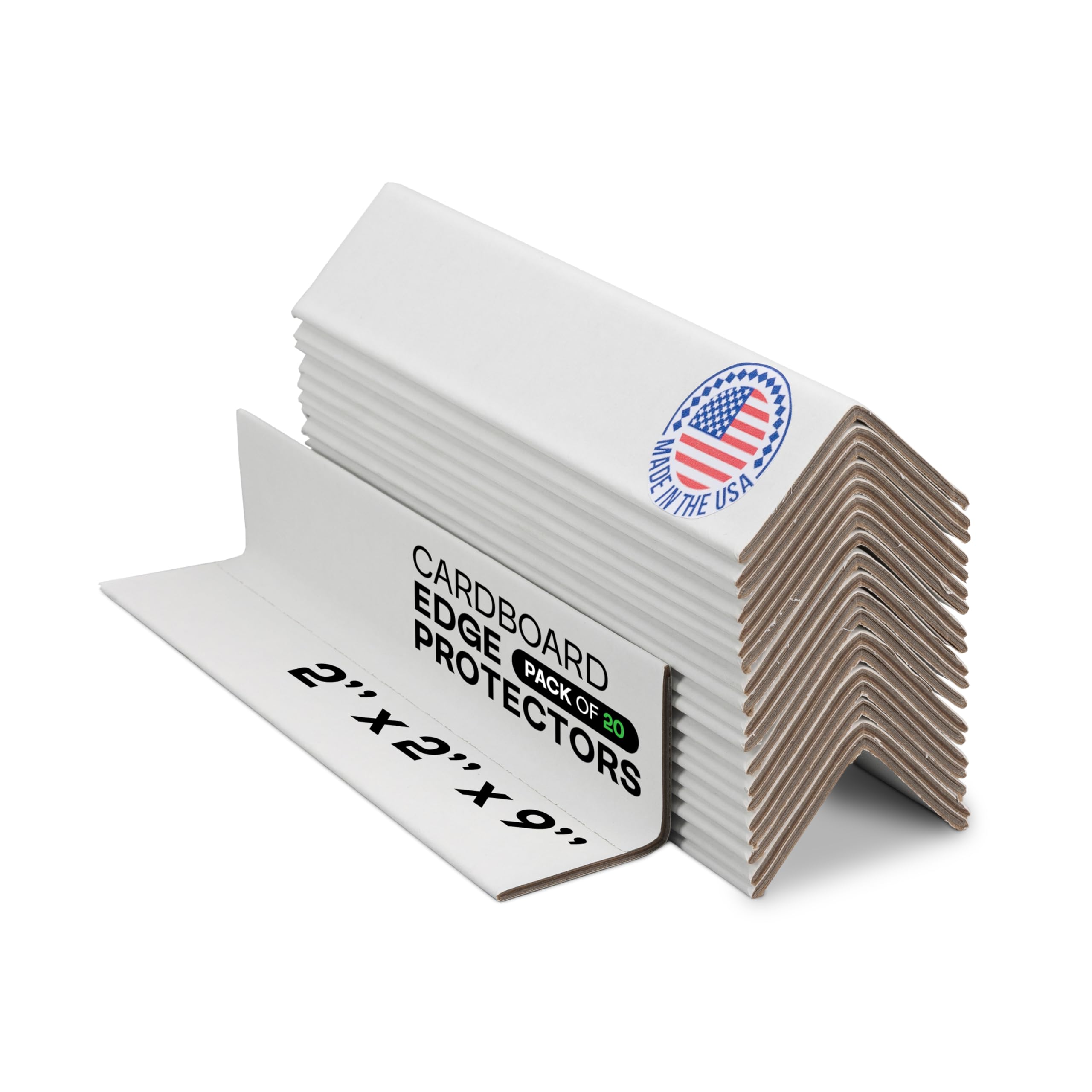 IDL Packaging 20 protezioni per bordi in cartone da 5,1 x 5,1 x 22,9 cm, protezione angolare per spedizione, deposito e trasloco, protezione angolare rinforzata per pallet, angoli da parete