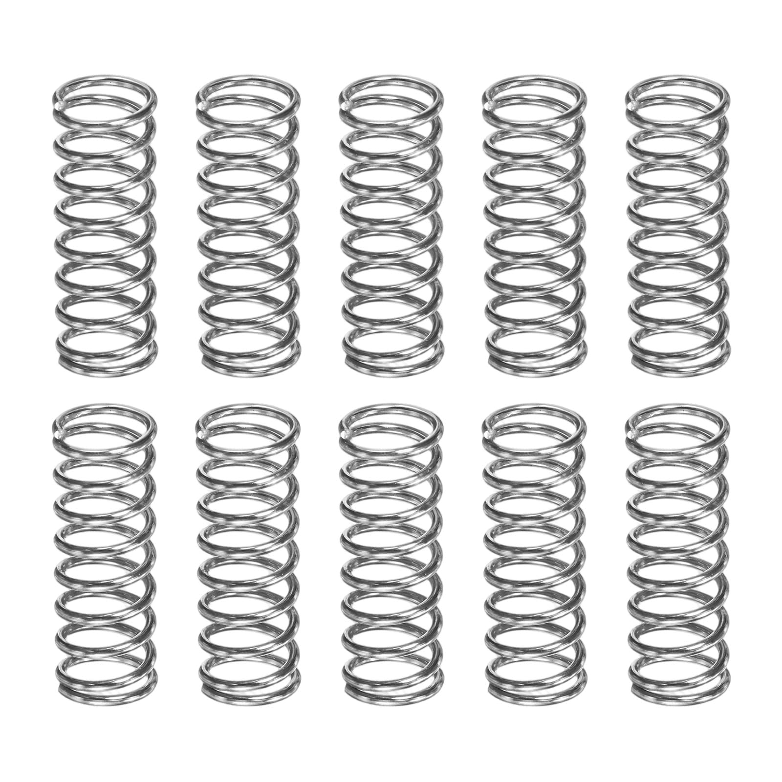 M METERXITY 10-Pack Compression Springs, 25mm Length 9mm OD 304 Stainless Steel Pruner Replacement Springs for Garden Tool/DIY/Mechanical Repair Replacement [Silver Tone, 1mm Wire Size] — image 1