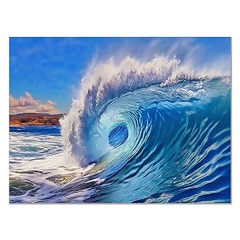 風景画　海辺 Amazon.co.jp: SHYAMIC 海絵 アート海 自然風景, ブルーシーサン