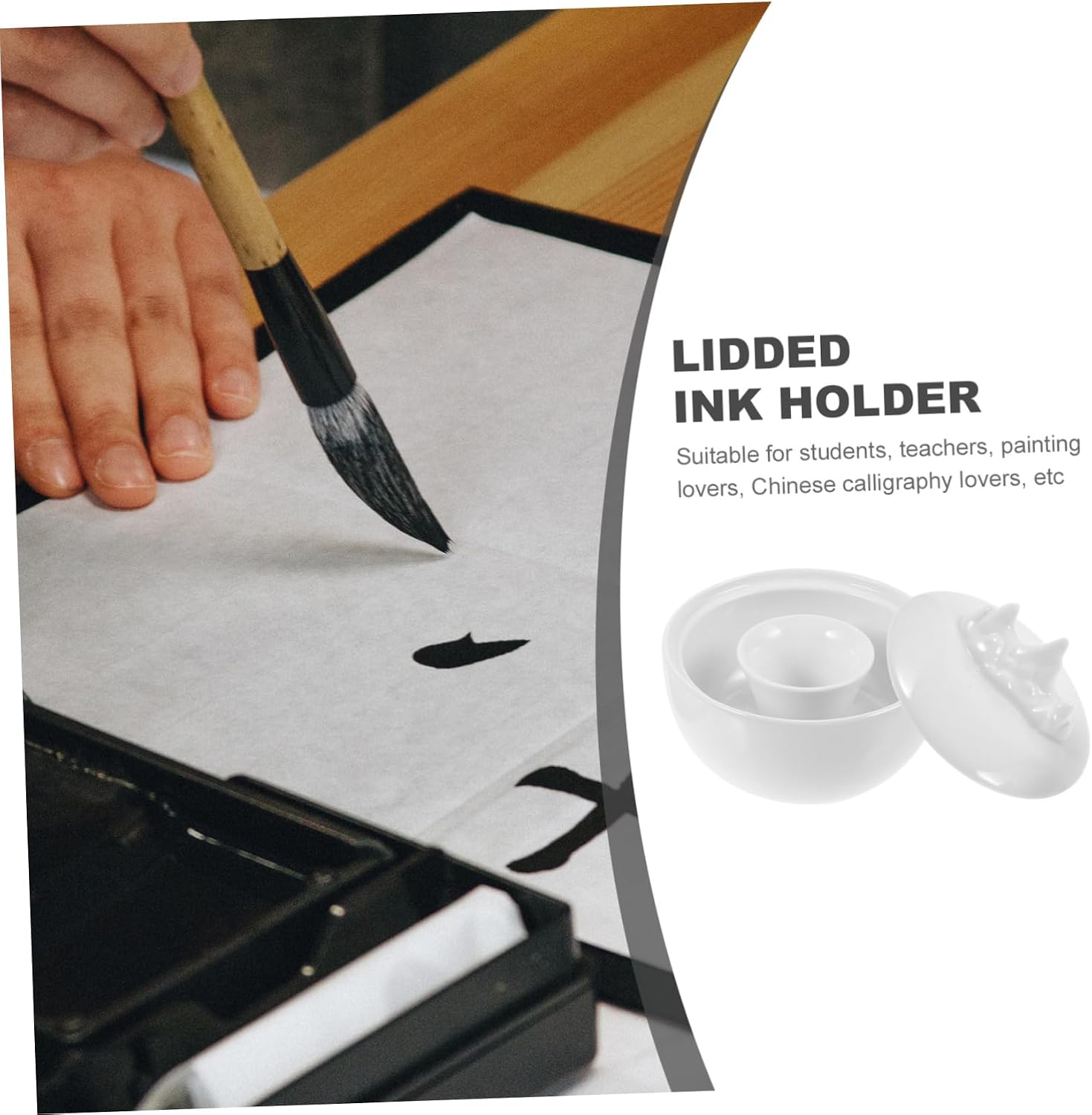 SHINEOFI Calligraphy Inkslab Multi-Functional Ink Saucer for Chinese Calligraphy and Drawing Smooth for Students and Artists Retro Aesthetic Design for Writing and Painting