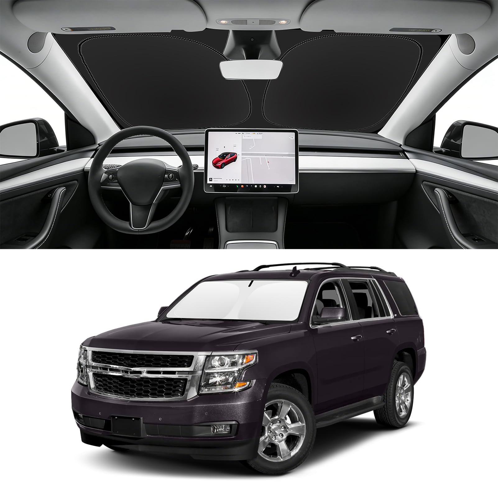 Custom Fit Windshield Sun Shade for Chevy Tahoe 2015-2020