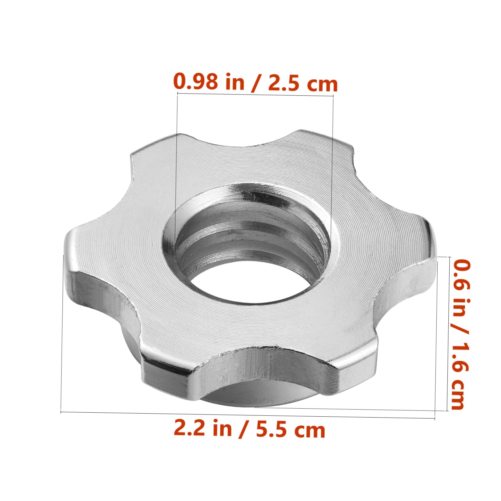 ABOOFAN 2Pcs Barbell Collars Slip Nuts for Weight Lifting Iron Screw Caps for Dumbbell and Barbell Use Silver