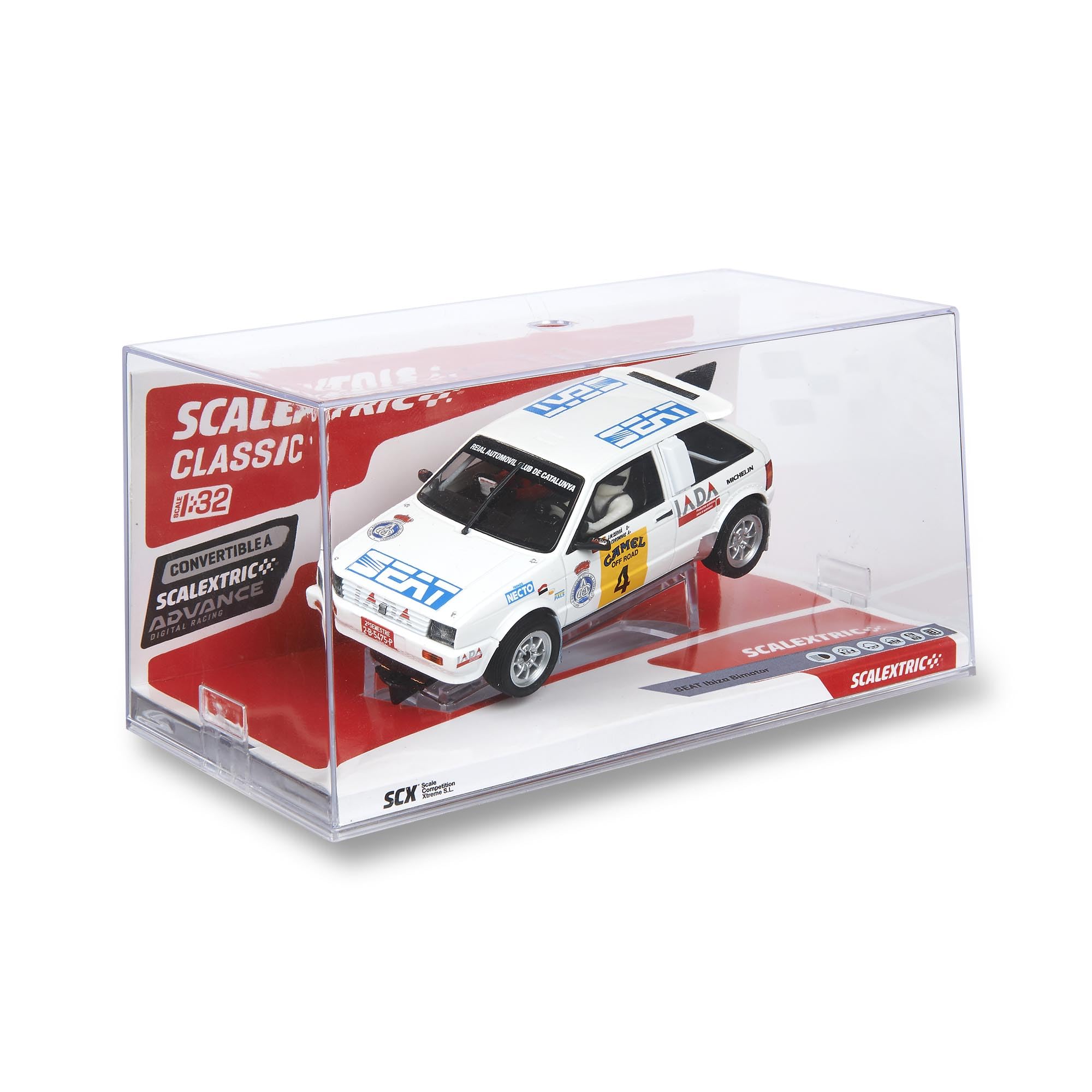 SCALEXTRIC - Veicolo da corsa Classic - Auto Slot - Scala 1:32 (Seat Ibiza Bimotor - J.M. Servià - Pals '86)