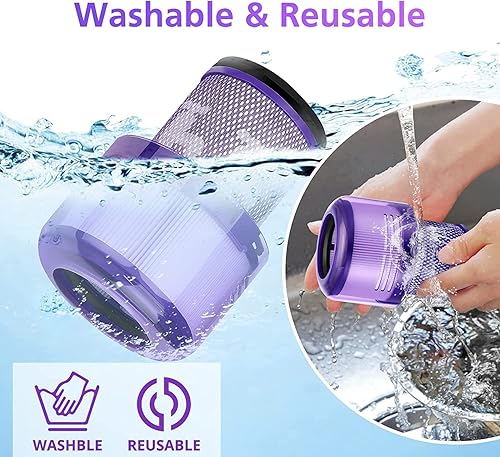 Miniatura 6 de Paquete de 3 filtros de repuesto y cepillo de limpieza de taza de suciedad compatibles con Dyson V11 Torque Drive V11 Animal V15 Detect piezas de