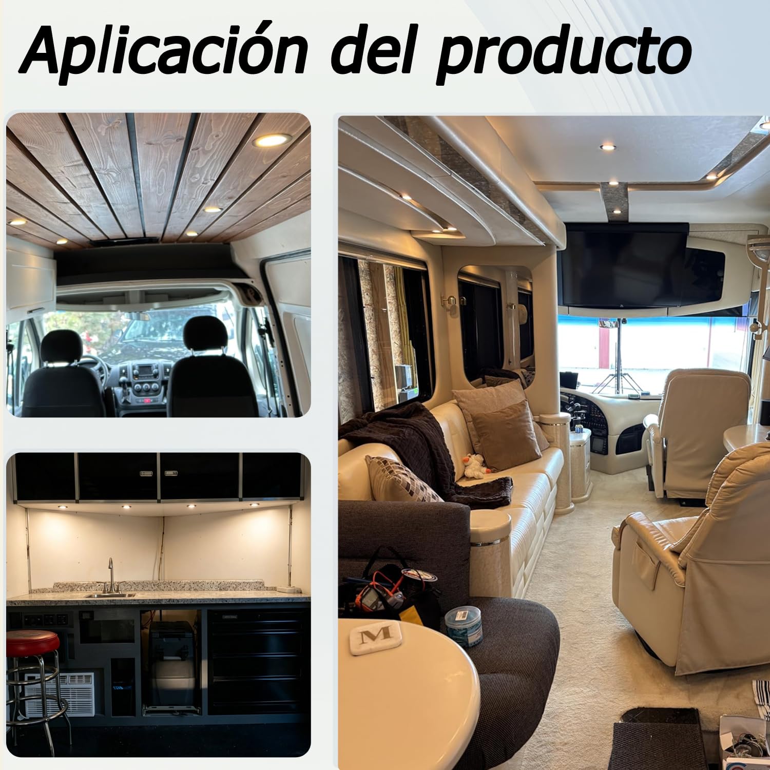 D-lite Foco LED empotrable para autocaravana, 12 V, con interruptor táctil
