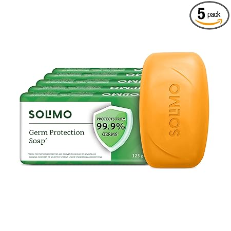 Amazon Brand - Solimo Germ Protection Soap, 125gm (Pack of 5)
