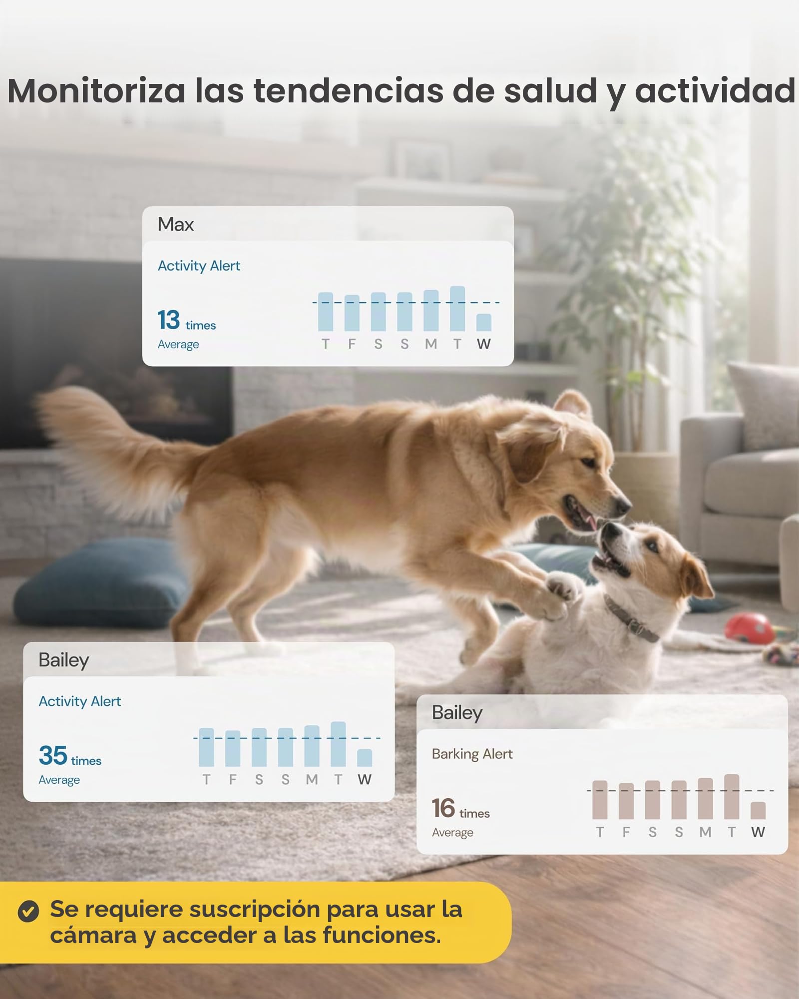 Furbo Mini cámara de 360º para mascotas, desbloquea la cámara inteligente y las funciones inteligentes con plan de pago: seguridad para el hogar y alertas de seguridad para perros y gatos, dispensador