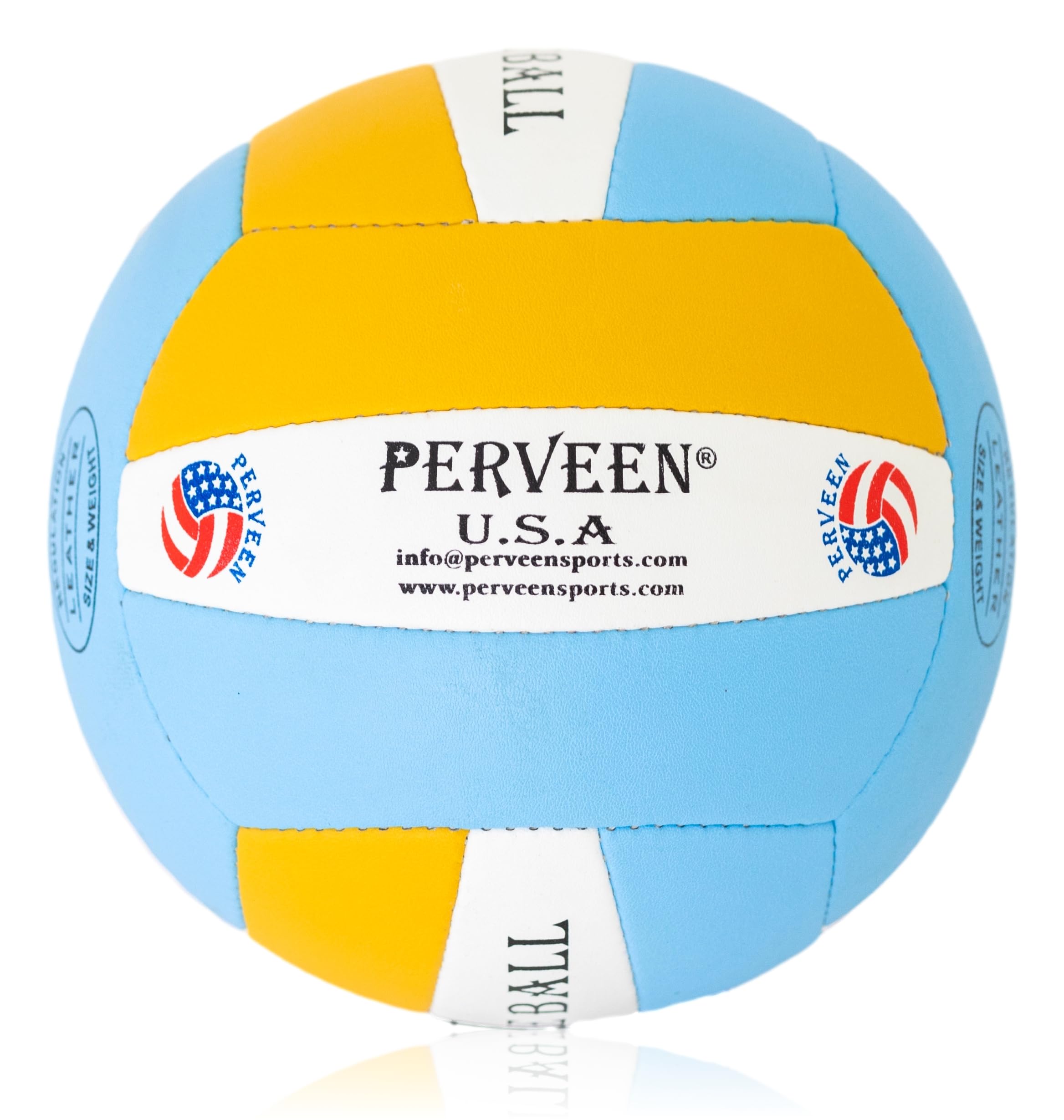 PERVEEN Pelota de voleibol de cuero compuesto de microfibra, tamaño oficial 5, cosida a mano, suave al tacto, para uso en interiores y exteriores, pelota de práctica y juego recreativo