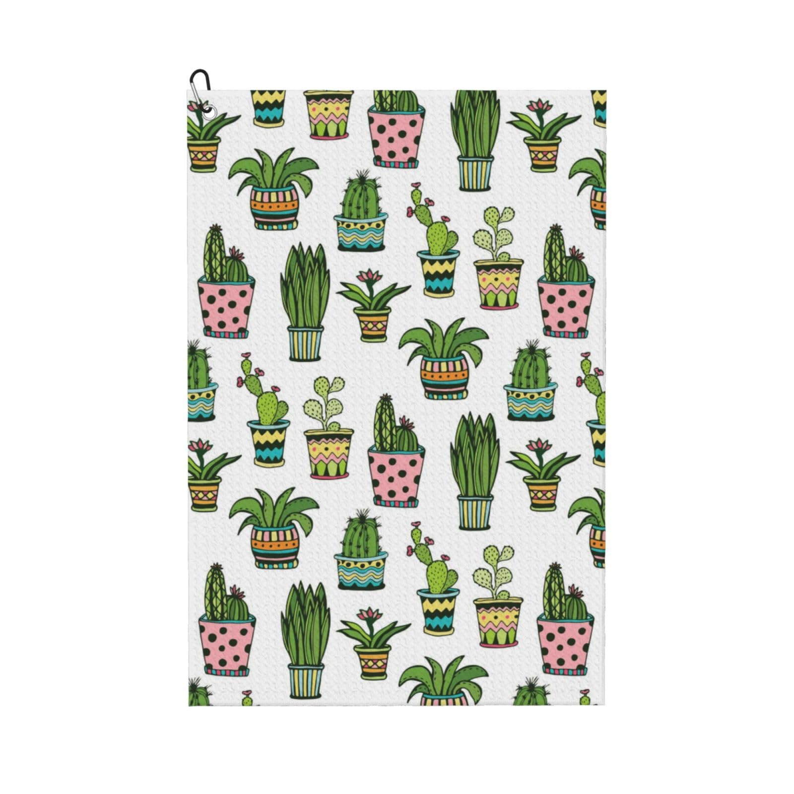 Hnnkloy Colorful Pretty Succulent, 16x24 in Portable Waffle Golf Towels with Carabiner Clip for Golf Bag