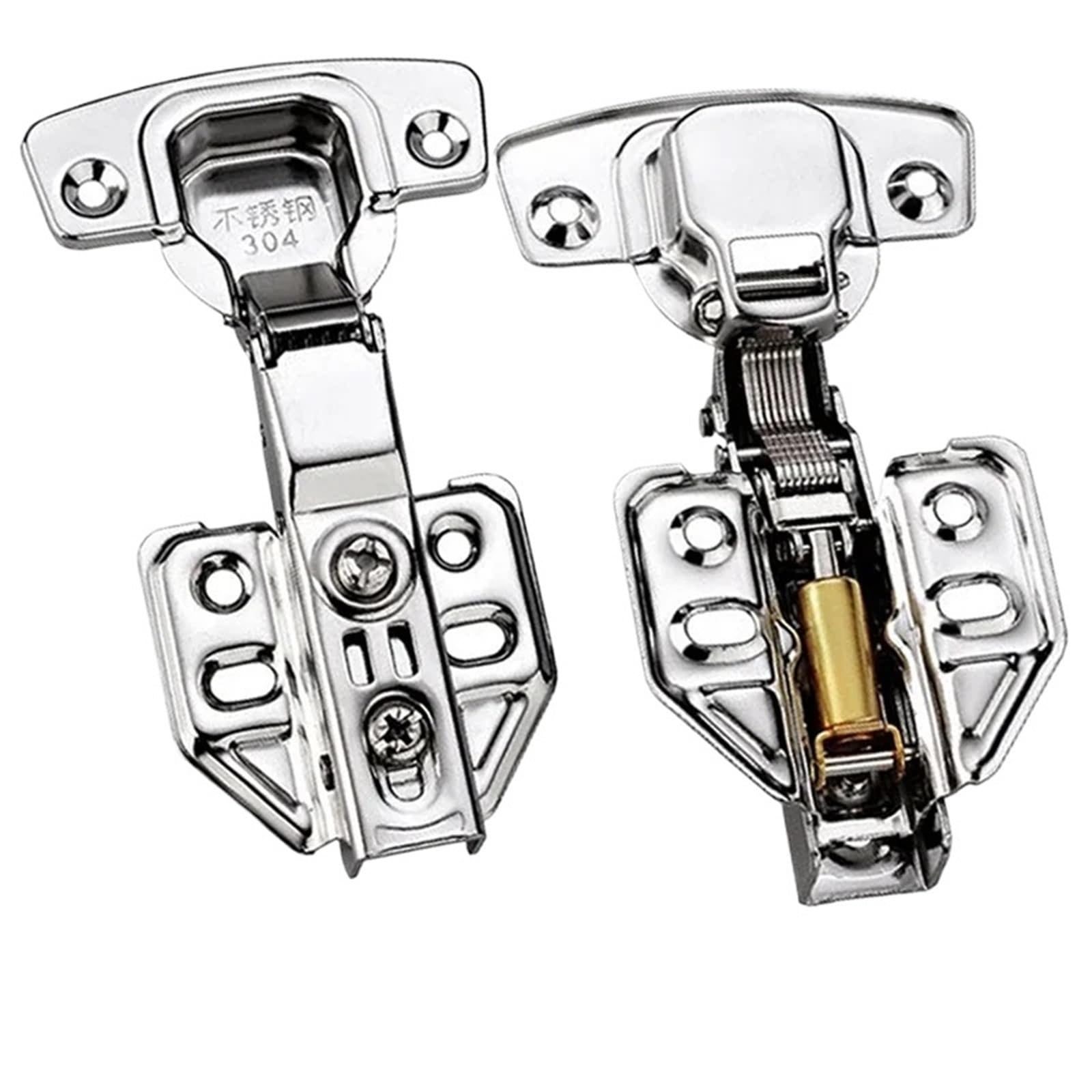 2/8 Pieces Stainless Steel Cabinet Hinges Door Hinge(Full Overlay x 2)