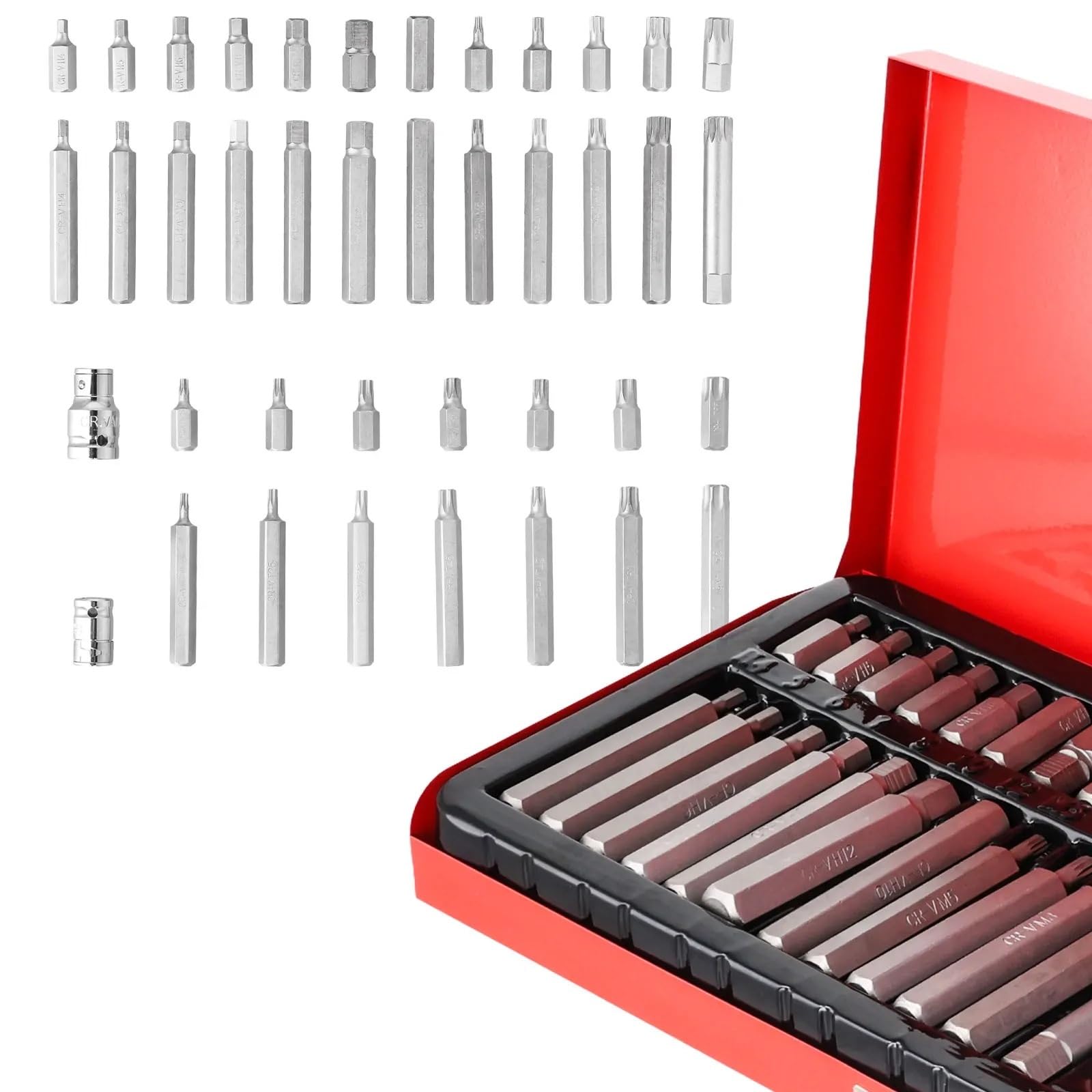 40 szt. Zestaw nasadek narzędzie do naprawy samochodów Hex Star Torx Spline Drive Bit udarowy Zestaw przedłużek