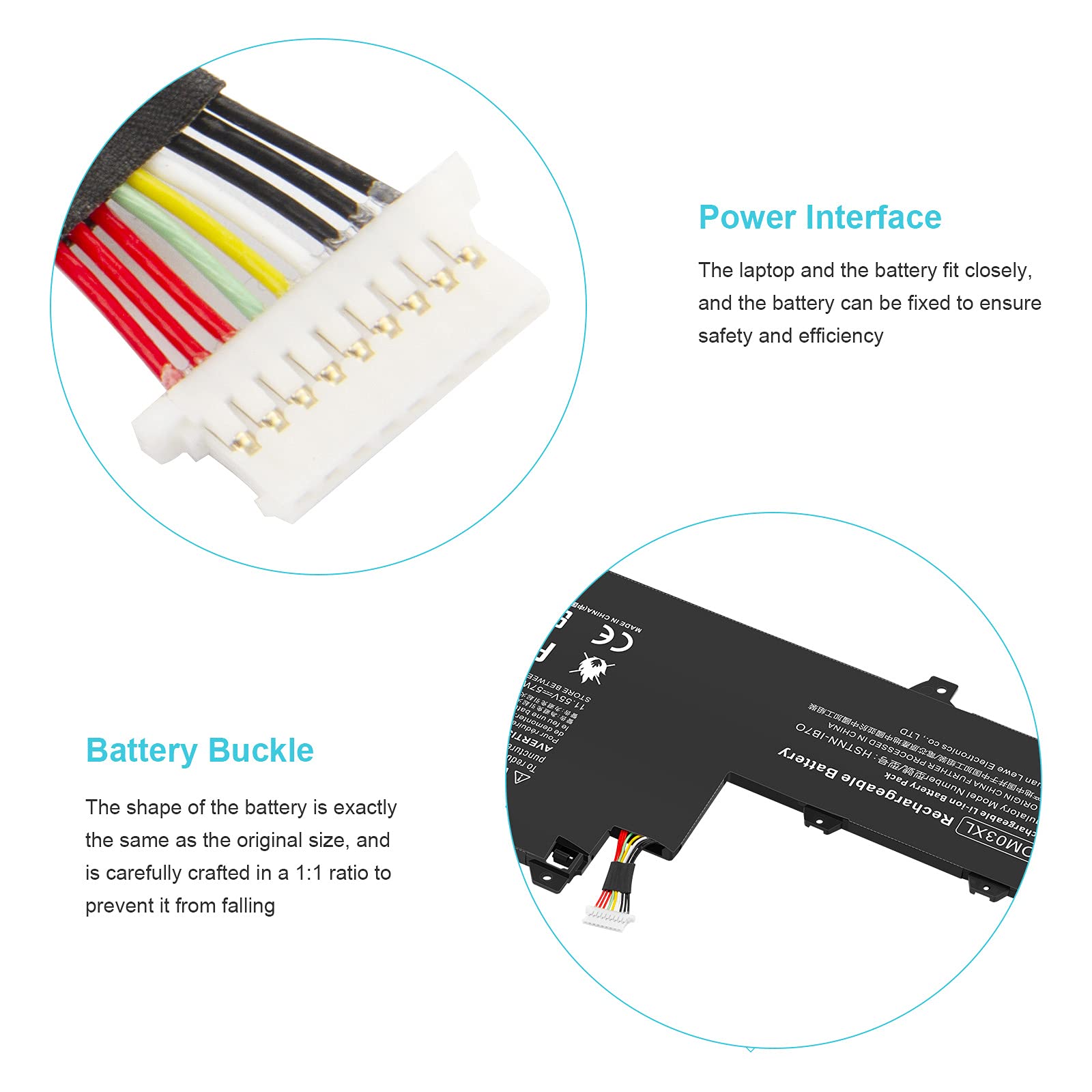 ASUNCELL 57Wh OM03XL Batteria del Computer Portatile per HP EliteBook x360 1030 G2 Series OM03XL OMO3XL OM03057XL 863167-1B1 863167-171 863280-855 HSN-I04C HSTNN-IB70 HSTNN-IB7O 11.5V