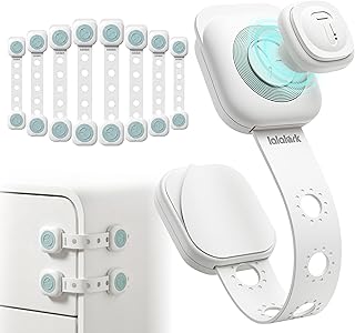 lalalark 8 Pack Magnetic Cabinet Locks Baby Proofing with 2 Keys, 3M Adhesive No Drill Child Proof Cabinet Locks for Kids Safety, Safe Quick Baby Locks for Cabinets, Door, Fridge, Drawers, Furniture