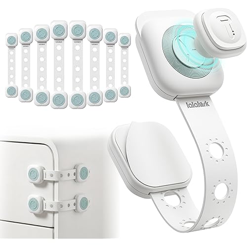 lalalark 8 Pack Magnetic Cabinet Locks Baby Proofing with 2 Keys, 3M Adhesive No Drill Child Proof Cabinet Locks for Kids Safety, Safe Quick Baby Locks for Cabinets, Door, Fridge, Drawers, Furniture