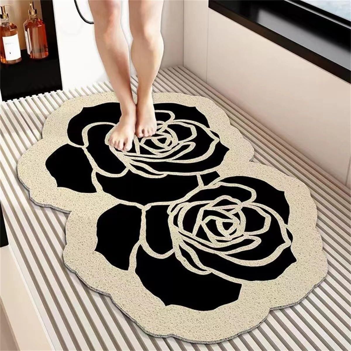 di Alta Gamma Tappetino Rosa – luffa e rapido(Black,60X90cm)