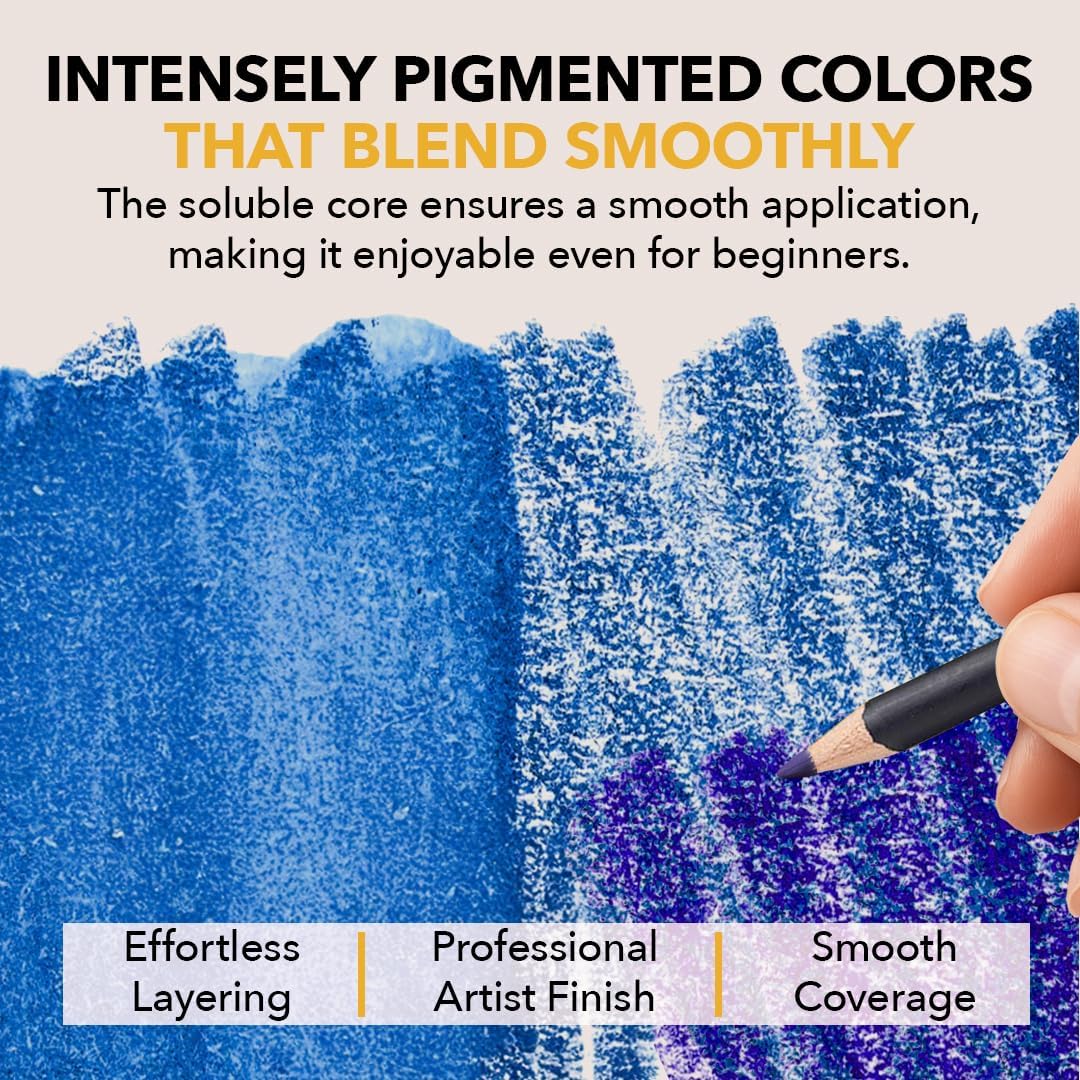 Castle Art Supplies Watercolor Pencils Set | 120 Vibrant Pigments for Blending, Drawing and Painting | Adults and Professionals | Presented in Tin Case