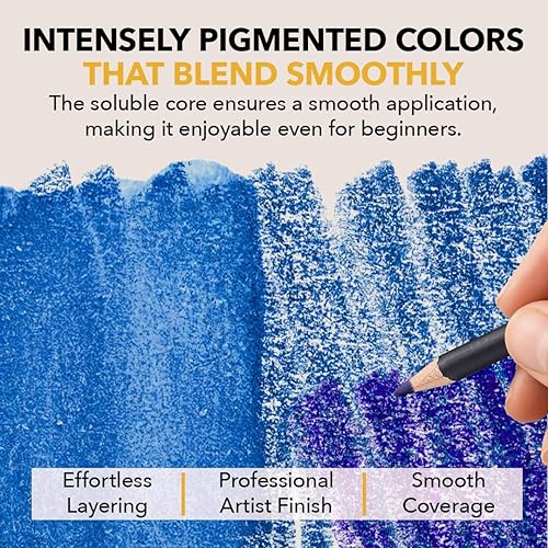Miniatura 4 de Castle Art Supplies - Juego de lápices de acuarela | 120 pigmentos vibrantes para mezclar, dibujar y pintar | Para adultos y profesionales |