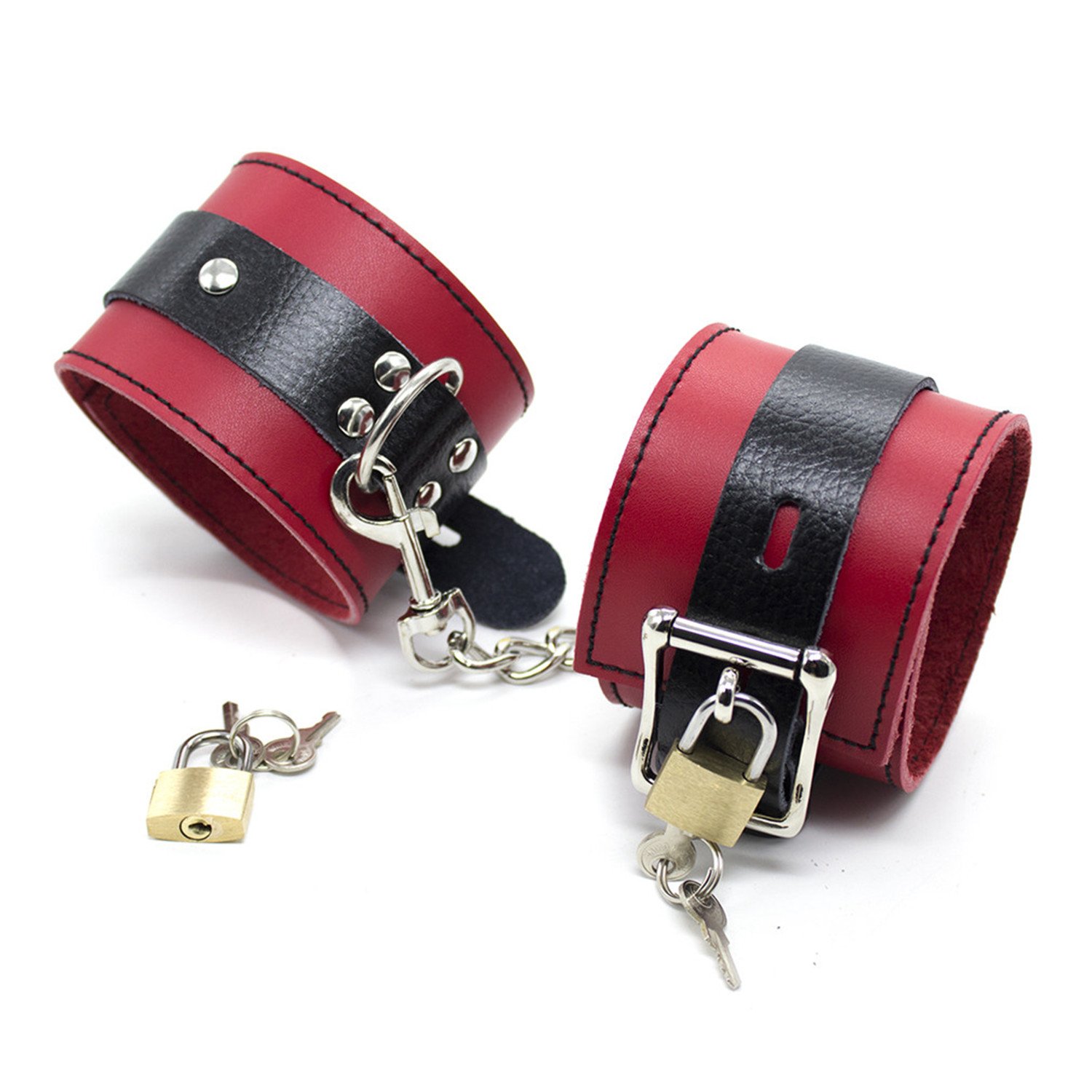 Menottes Et Chevillères En Cuir Pour Adultes - Jouet BDSM Neuf - Set D'entrave