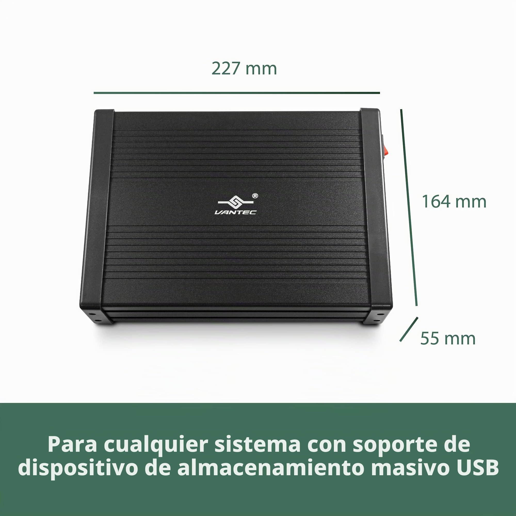 Vantec NexStar DX2 - Carcasa Externa USB 3.0 para Unidad BLU-Ray/CD/DVD SATA de 5.25 Pulgadas, Segunda generación de DX, no Necesita Controladores, aleación de Aluminio (NST-540S3-BK)