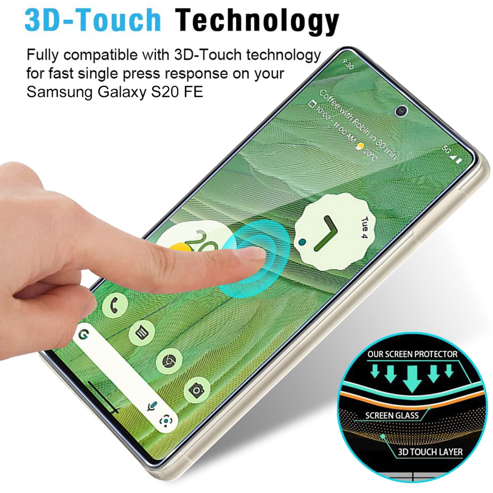 Per Google Pixel 6A 5G Vetro Temperato Protezione Schermo Difficile ( Pacco Di 1 - Foto 11