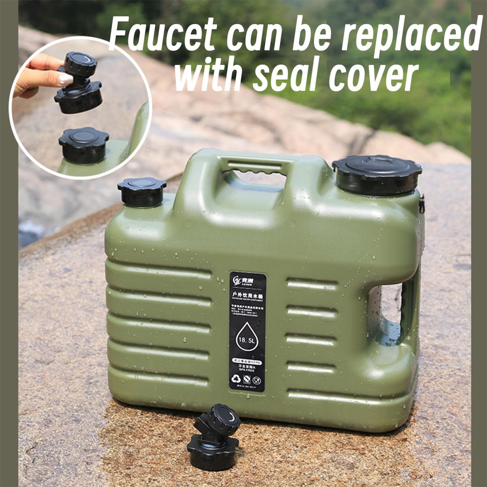 Contenitore d'acqua portatile da campeggio, senza BPA, secchio in polietilene facile da pulire, ideale per casa, attività all'aperto, feste, camper, capacità 12 l