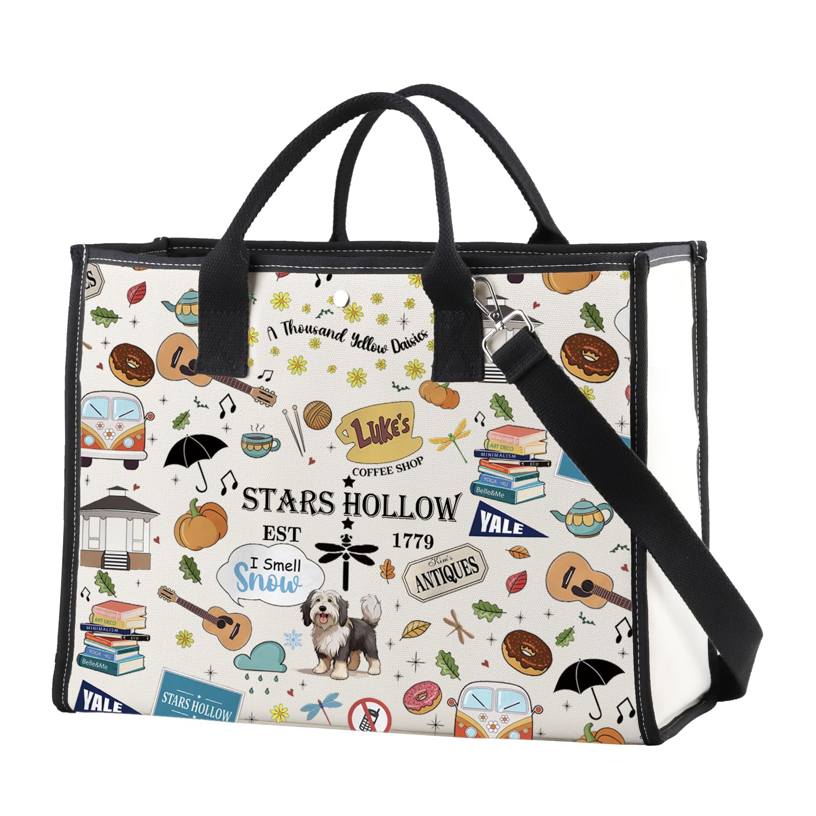 Stars Hollow Inspired Tote Bag TV Show Merch Dragonfly Inn Shopping Bag Lorelei Rory Fans Gift Lukes Diner Gift (Stars 1779 Tote2)