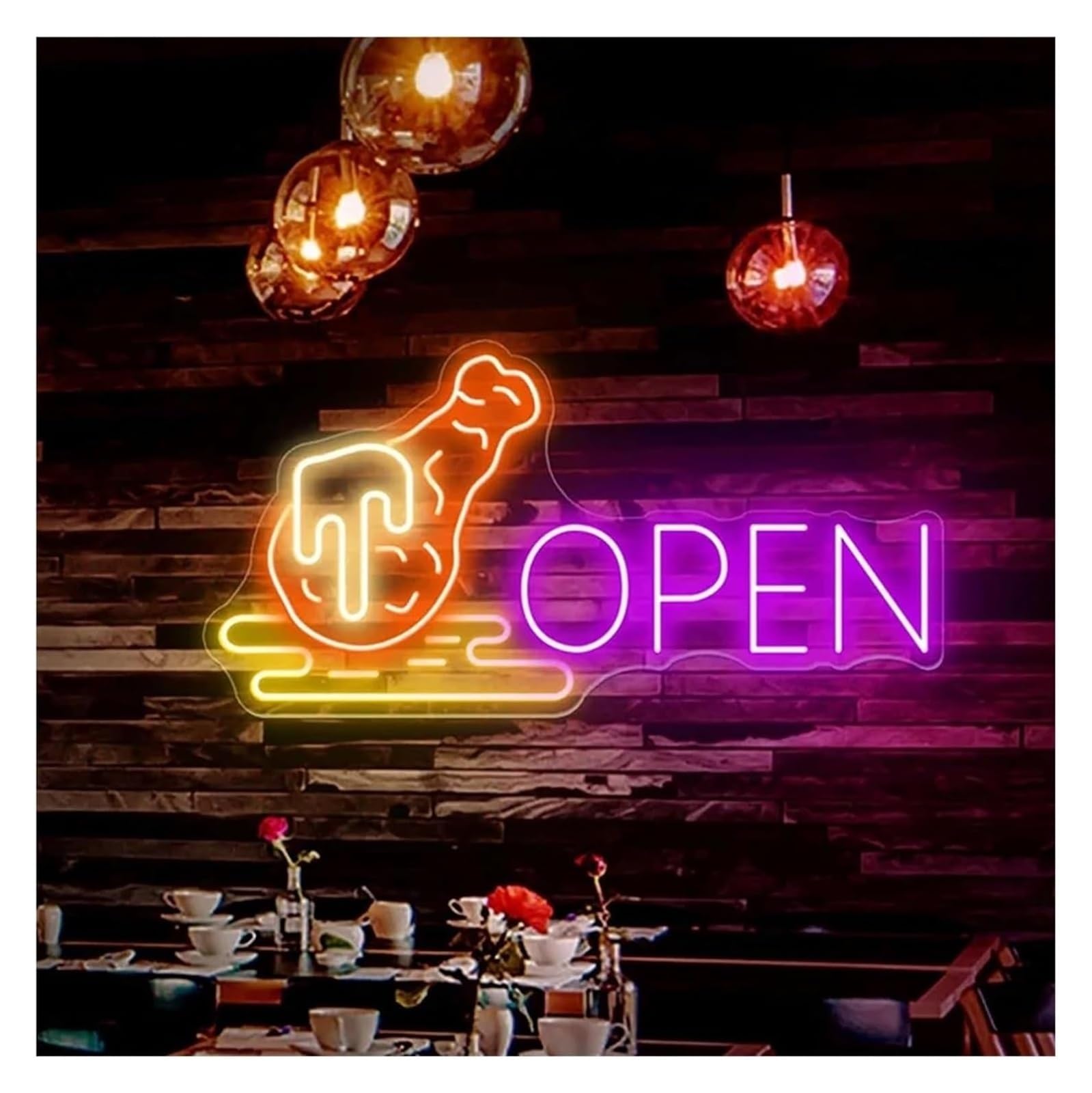 Zynther Neon lamp Neon Light Decoration Open Restaurant for neon Sign Brightness Adjustable LED 40cmx24cm(E)