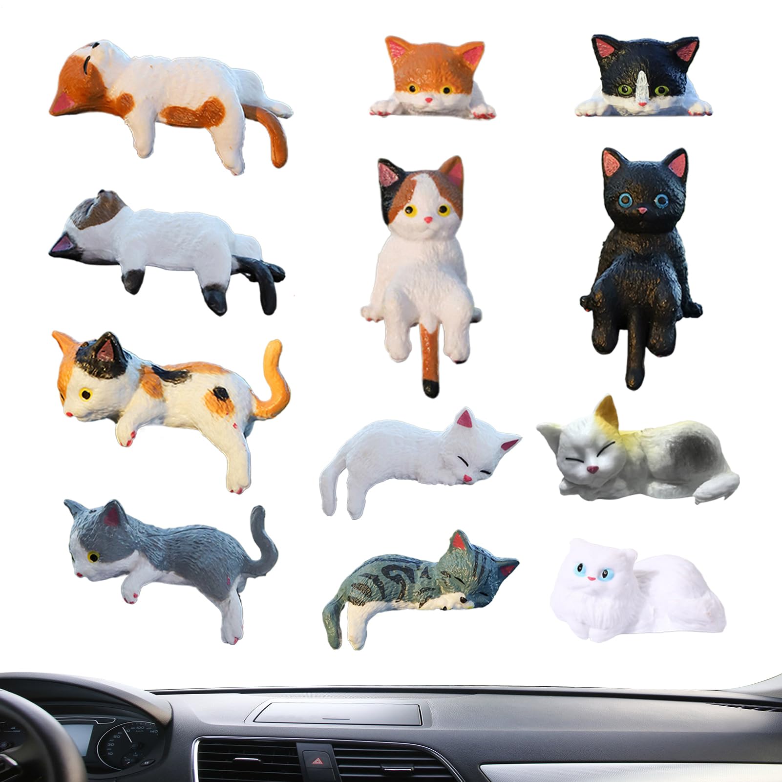 Statues de bureau de chats en résine compacte pour décoration intérieure et auto