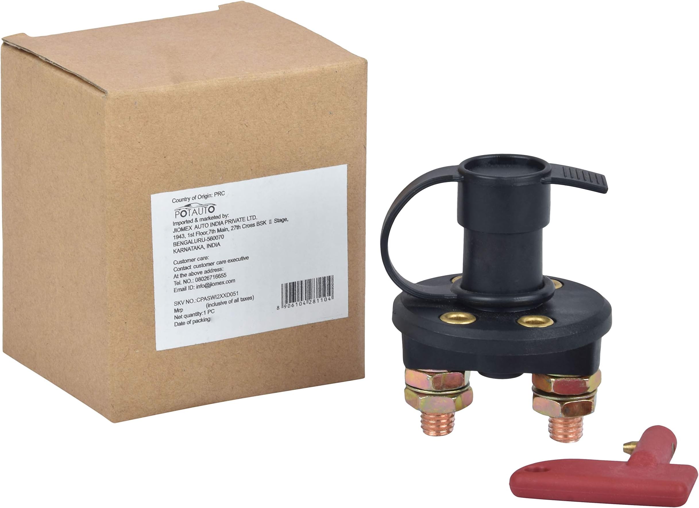 Potauto Battery Cut Off Kill Switch For Car, Vehicle, DIY, Science Project - Extra Fitting - Pack of 1 (D055)