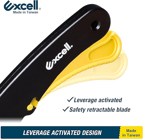 Miniatura 3 de Excell ACTION STEADY-9 Cuchillo utilitario con bloqueo de seguridad, abridor de cajas de cartón, cortador de caja ligero de estabilidad resistente