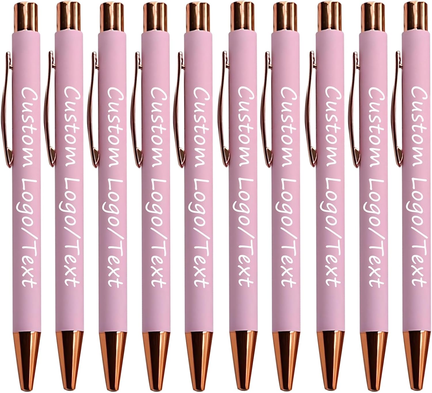 Custom Ballpoint Pens Personalized with Name - Bulk Engraved Pens for Wedding, Office, Events - Smooth Writing Personalized Pen Gift Set (Pink,20)