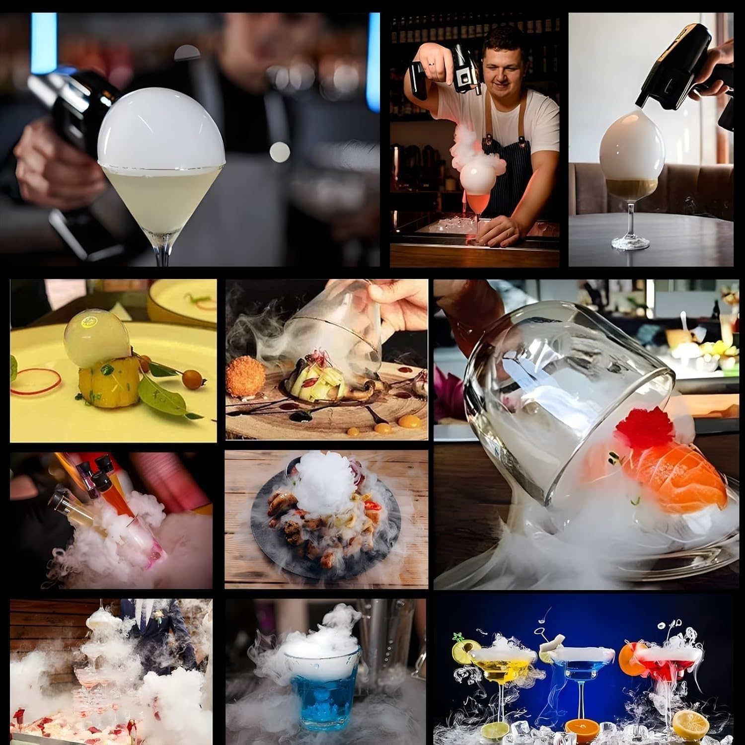 300 ml płynu do baniek mydlanych i 5 smaków pistoletu do baniek dymnych, infuzora dymu, akcesoria do maszyn do baniek Molecular Cuisine